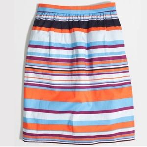 J Crew Striped A-Line Skirt